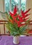 Heliconia flower in the vase.