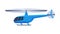 Helicopter Aircraft, Flying Blue Chopper Air Transportation Flat Vector Illustration