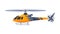 Helicopter Aircraft, Flying Orange Chopper Air Transportation Flat Vector Illustration
