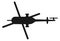 Helicopter black silhouette. Military aviation. Flying vehicle