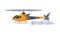 Helicopter with Blank Banner Flying in the Sky, Modern Air Vehicle with White Ribbon for Advertising Vector Illustration