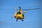 Helicopter of the coast guard in Rotterdam harbor during a drill to pick up people.