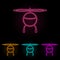helicopter color neon set. Simple thin line, outline vector of drones icons for ui and ux, website or mobile application