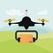 Helicopter drone design. technology icon, vector graphic