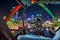 Helicopter on Elizabeth Quay Bridge night