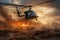 A helicopter fighting a wildfire from the air. Generative AI