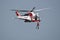 Helicopter in Flight, italian Coast Guard during an exercise with a scuba diver