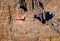 Helicopter flying over Grand Canyon West Rim - Arizona, USA