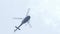Helicopter flying in the sky low angle shot footage