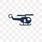 Helicopter Flying vector icon isolated on transparent background