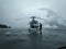 helicopter and fog