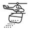 Helicopter, forest, fire in the forest line icon