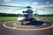 Helicopter at heliport ai generative