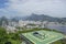 A helicopter in a heliport in Rio de Janeiro