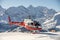 Helicopter in the  hihg mountains, helicopter in the swiss alps in Jungfrau region in Switzerland