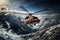 Helicopter hovering over snow-covered mountains during a daring winter rescue mission, showcasing the importance of timely and