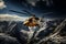 Helicopter hovering over snow-covered mountains during a daring winter rescue mission, showcasing the importance of timely and