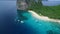 Helicopter Island and Beach in Palawan, Sightseeing Place. Tour C in El Nido, Philippines. Serene white sand beach with clear