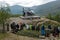 Helicopter at Kebnekaise mountain station Sweden.