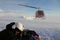 Helicopter landing in Antarctica