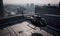The helicopter lands on the rooftop helipad Creating using generative AI tools