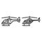 Helicopter line and solid icon, air transport symbol, copter vector sign on white background, small helicopter