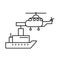Helicopter military force with ship