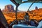 Helicopter on Monument Valley