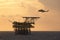 Helicopter and offshore oil rig