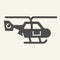 Helicopter side view solid icon. Air transport vector illustration isolated on white. Chopper glyph style design