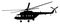 Helicopter silhouette. Chopper in air mission. Military transporter.