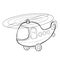 Helicopter sketch coloring book, isolated object on white background, vector illustration