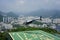 Helicopter taking off over Rio de Janeiro