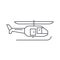 Helicopter thin line icon concept. Helicopter linear vector sign, symbol, illustration.