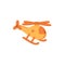 Helicopter toy flying. Kids air transport. Childish small object for playing. Preschool plaything. Flat vector