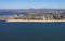 Helicopter view on Coney Island Beach and Boardwalk