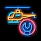 Helicopter Wrench neon glow icon illustration