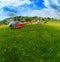 Helicopters on summer field