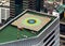 Helipad (Helicopter landing pad) on roof top building.