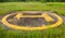 Helipad on jungle closeup