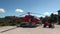 Helipad and man in the mountains in New Zealand.