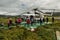 Helipad in the Uzon Caldera. Kronotsky Nature Reserve on Kamchatka Peninsula.