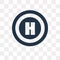 Helipad vector icon isolated on transparent background, Helipad