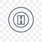 Helipad vector icon isolated on transparent background, linear H