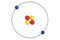 Helium Atom Bohr model with proton, neutron and electron