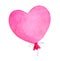 Helium balloon in the shape of a heart. Cartoon print Valentine`