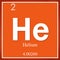 Helium chemical element, orange square symbol