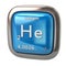 Helium chemical element from the periodic table blue icon