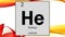 Helium chemical element symbol on wide colored background