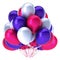 Helium party balloons baloons ballons bunch blue white pink